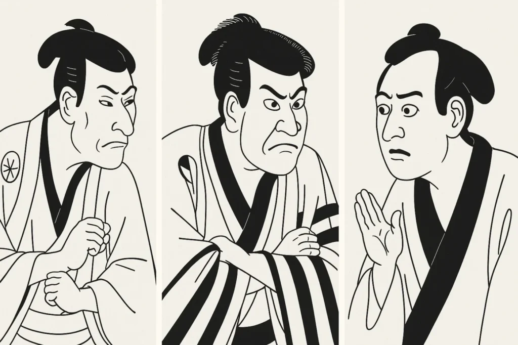 写楽の絵が3パターン