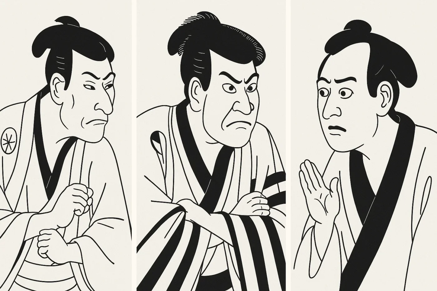 写楽の絵が3パターン