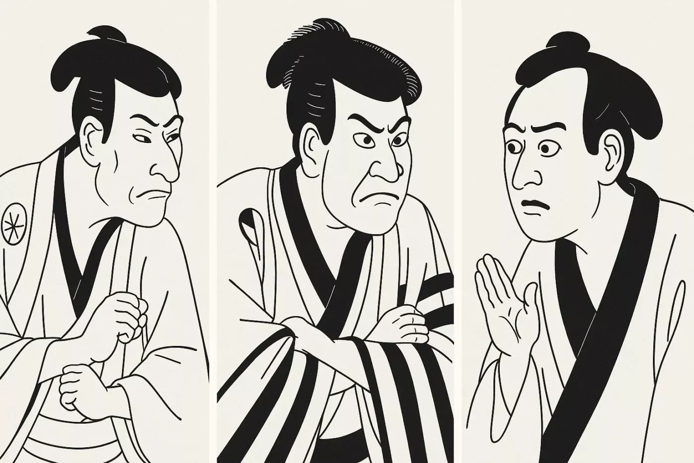 写楽の絵が3パターン