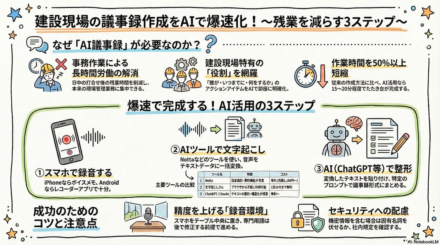 工事日報をAIで自動作成|現場写真を渡すだけで完成するプロンプト公開