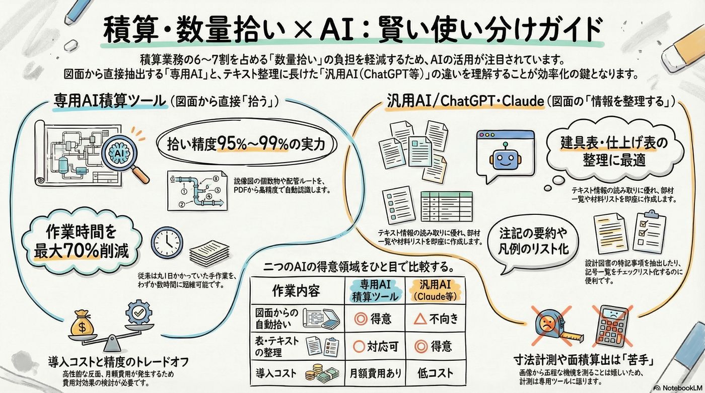 積算・数量拾いにAIを使ってみた|できること・できないことを設計担当者目線で検証